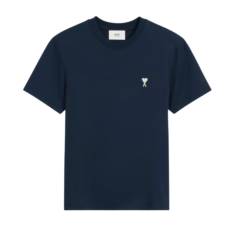 T-shirt Bleu Marine Ami de Coeur Blanc en Coton