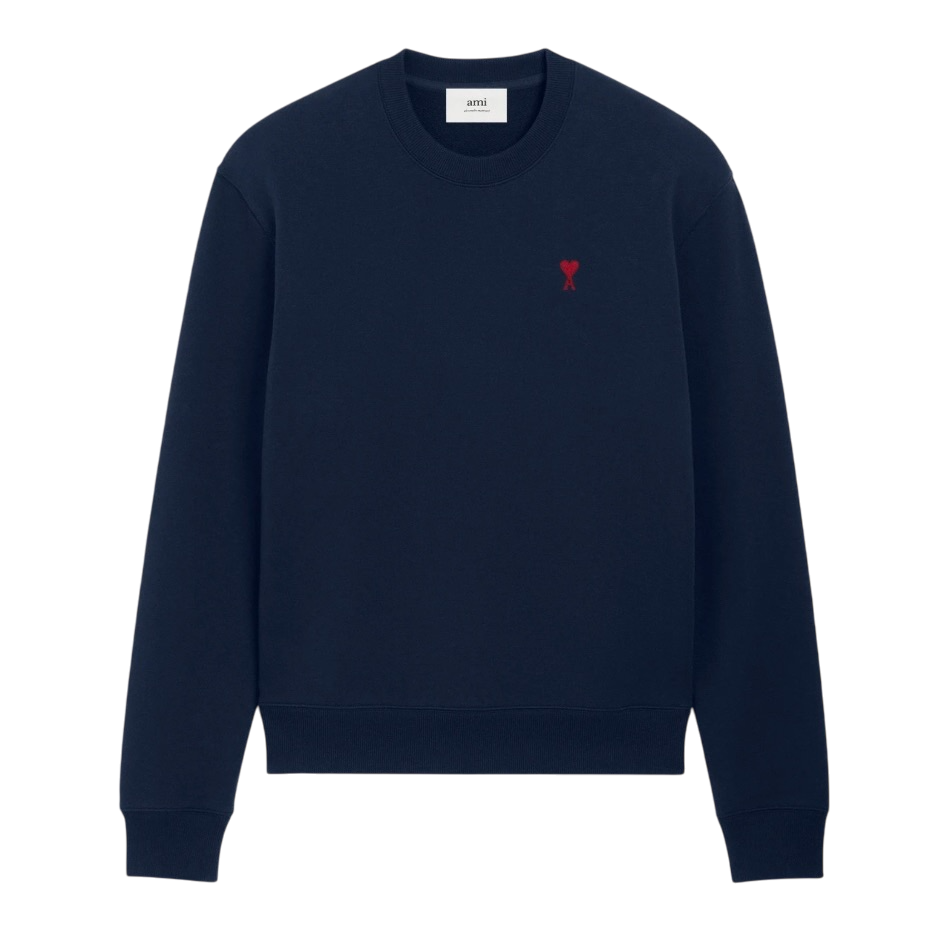 Sweatshirt Bleu Marine Ami de Coeur Rouge