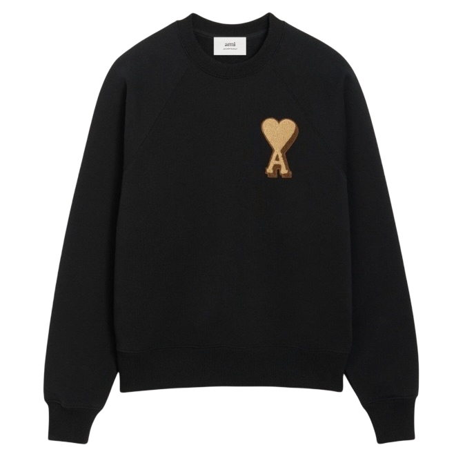 Sweatshirt Noir Ami de Coeur 3D en Coton