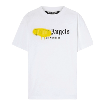 T-shirt Palm Angels White Los Angeles Sprayed Yellow