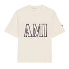 T-shirt Ami Imprimé Crème En Coton