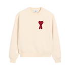 Sweatshirt Beige Patch Rouge Ami de Coeur En Coton