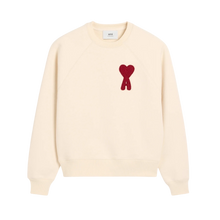 Sweatshirt Beige Patch Rouge Ami de Coeur En Coton