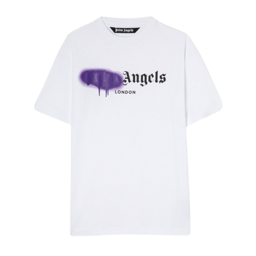 T-shirt Palm Angels White London Sprayed Purple