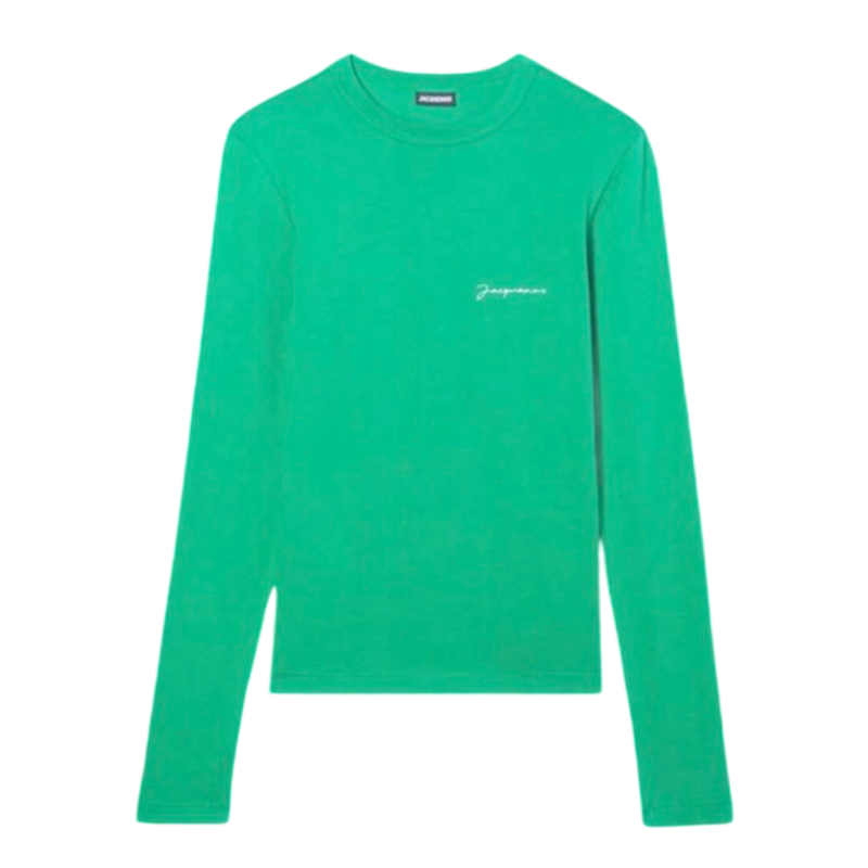 Le t-shirt Brodé Jacquemus Manches Longues Green