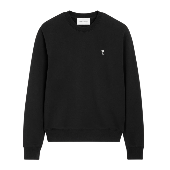 Sweatshirt Noir Ami de Coeur Blanc en Coton