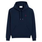 Hoodie Bleu Marine Ami de Coeur Rouge En Coton