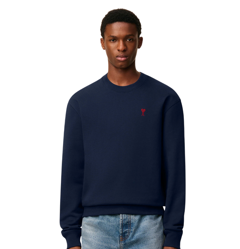 Sweatshirt Bleu Marine Ami de Coeur Rouge