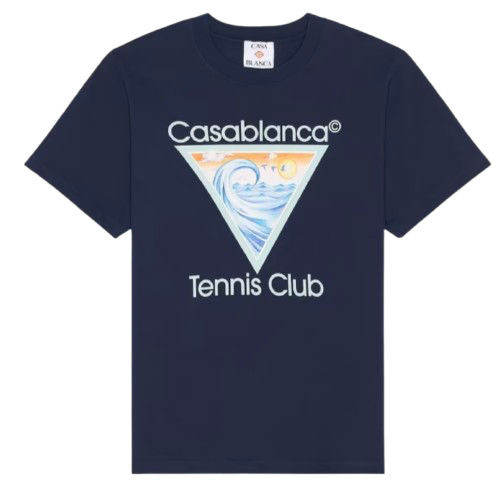 T-shirt Casablanca Tennis Icon Bleu