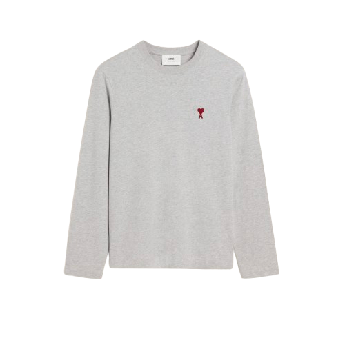 T-Shirt Gris Manches Longues Ami de Coeur en Coton
