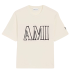T-shirt Ami Imprimé Crème En Coton