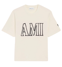 T-shirt Ami Imprimé Crème En Coton