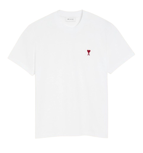 T-shirt Blanc Ami de Coeur Rouge en Coton