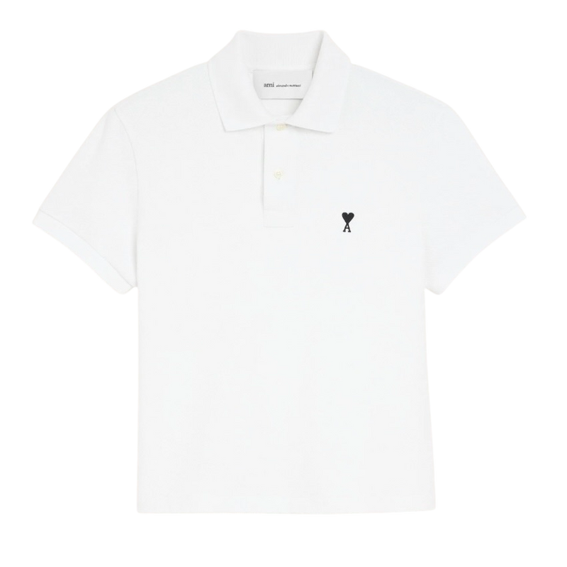 Polo Blanc Ami de Coeur Noir en Coton