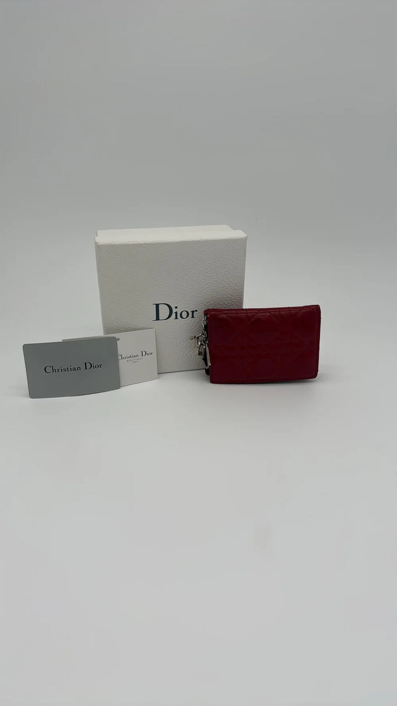 PORTE CARTE DIOR ROUGE VERNIS