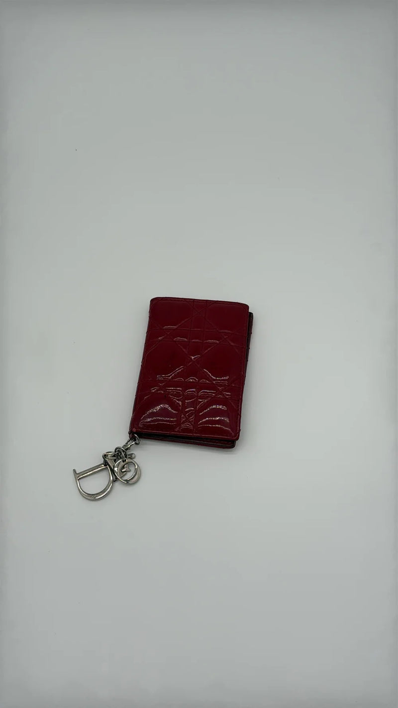 PORTE CARTE DIOR ROUGE VERNIS