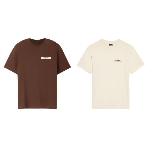 Pack Jacquemus t-shirts Gros Grain Dark Brown / Cream