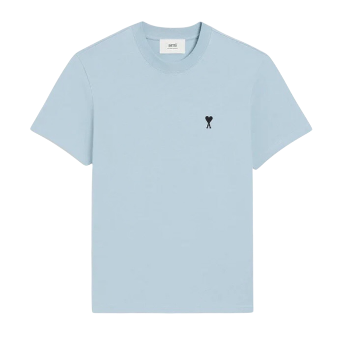 T-shirt Bleu Ciel Ami De Coeur Noir en Coton