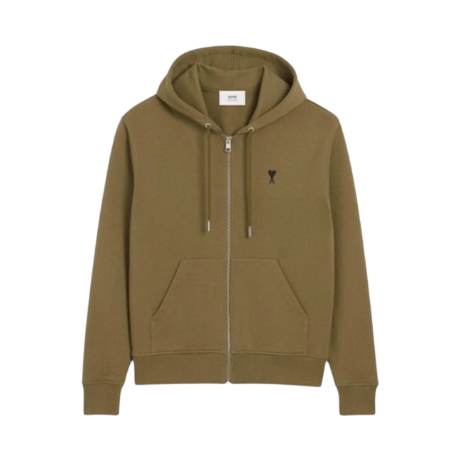 Hoodie Zippe Ami De Coeur Noir Bronze en Coton