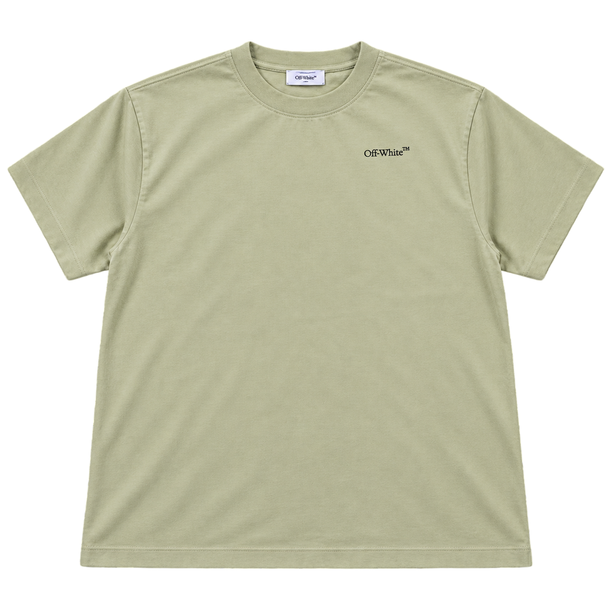 T-shirt Off-White Light Green Logo Black